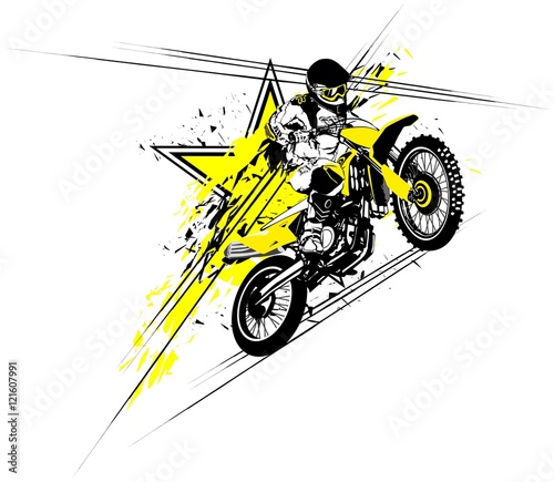 Vector illustration of a rider on a motorcycle