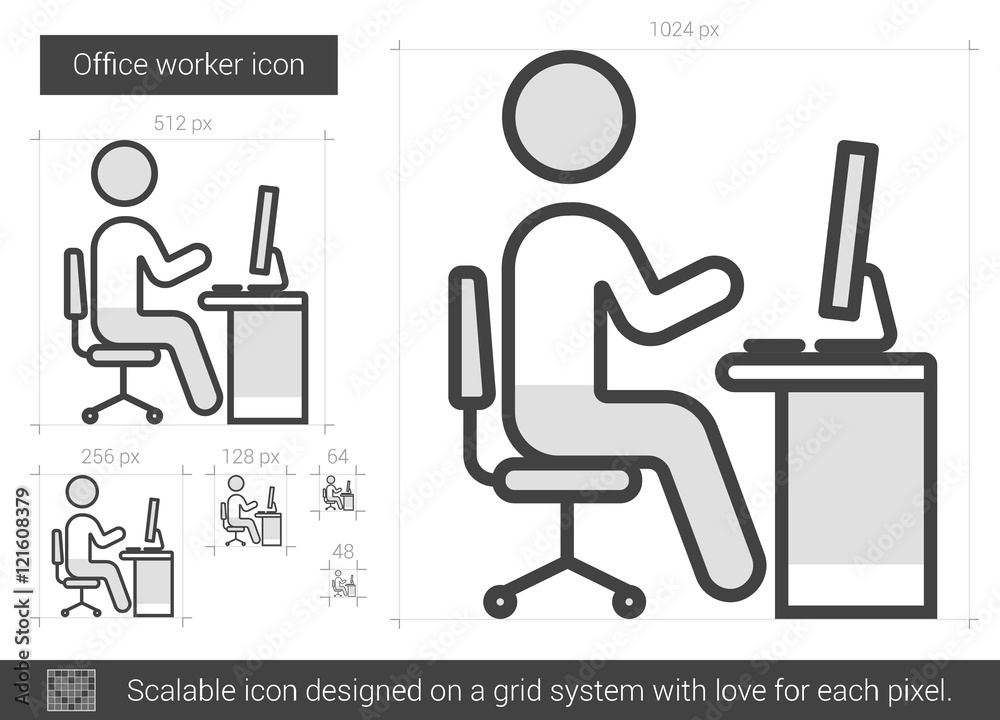 Office worker line icon.