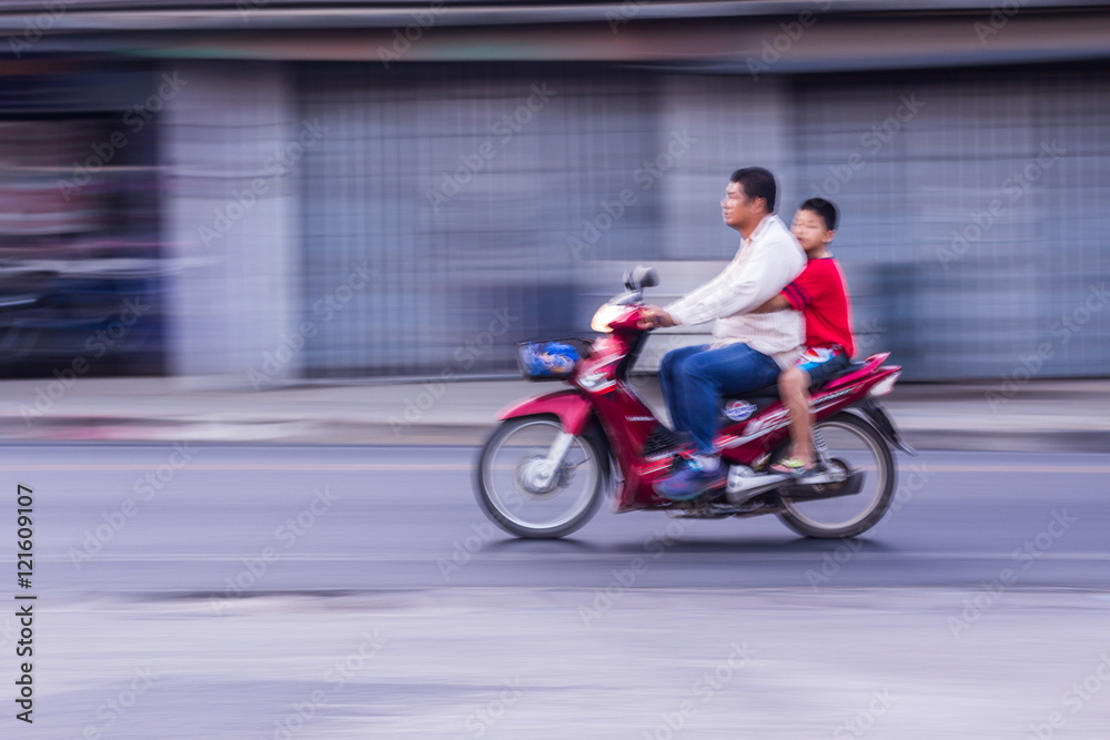 Motorcycling Panning In Thailand