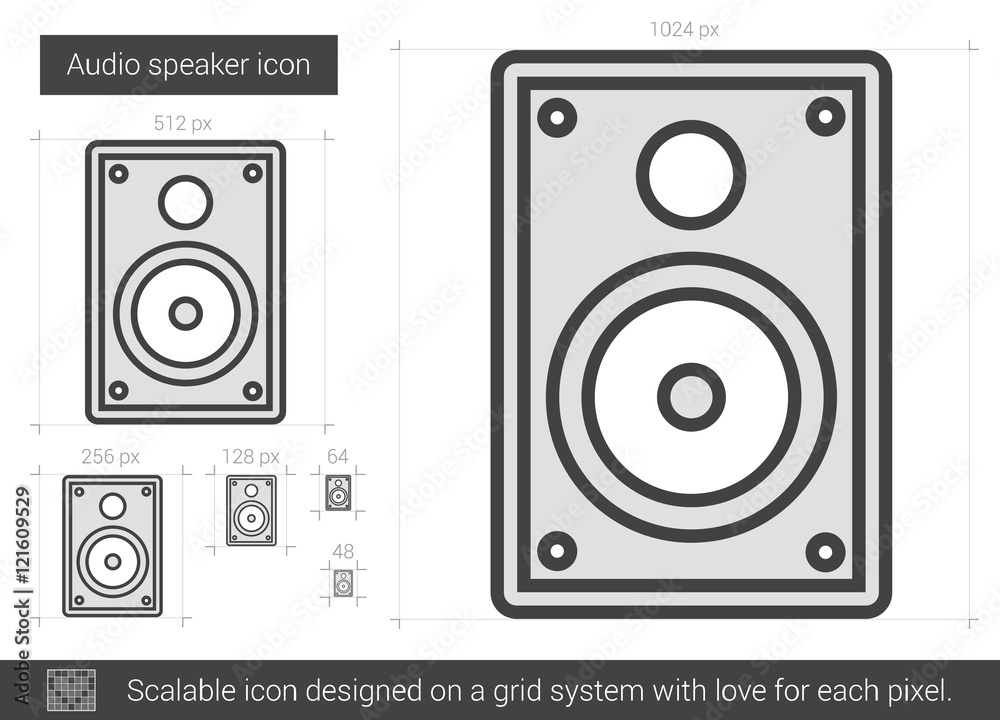 Audio speaker line icon.