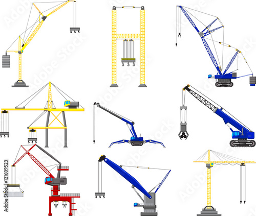 set of Construction crane