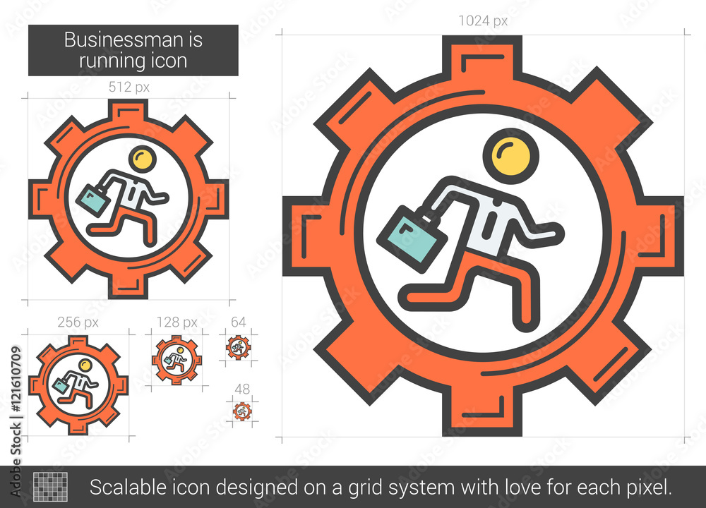 Businessman is running line icon. Businessman is running line icon.