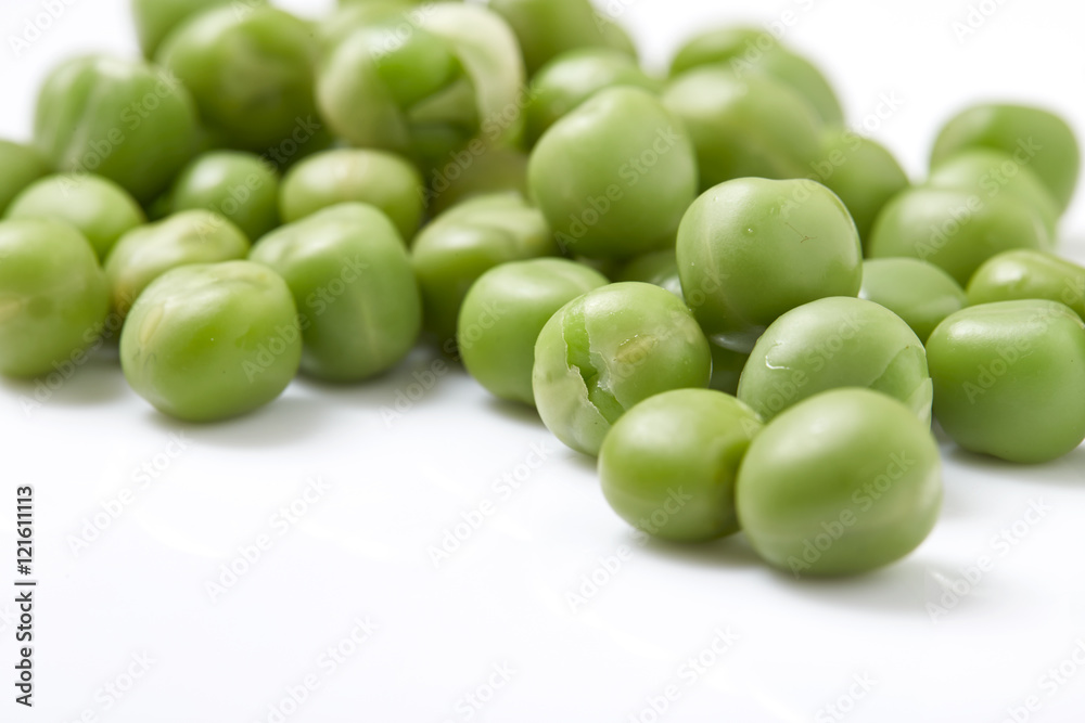 Ripe pea vegetable. Isolated on white background Ripe pea vegetable. Isolated on white background