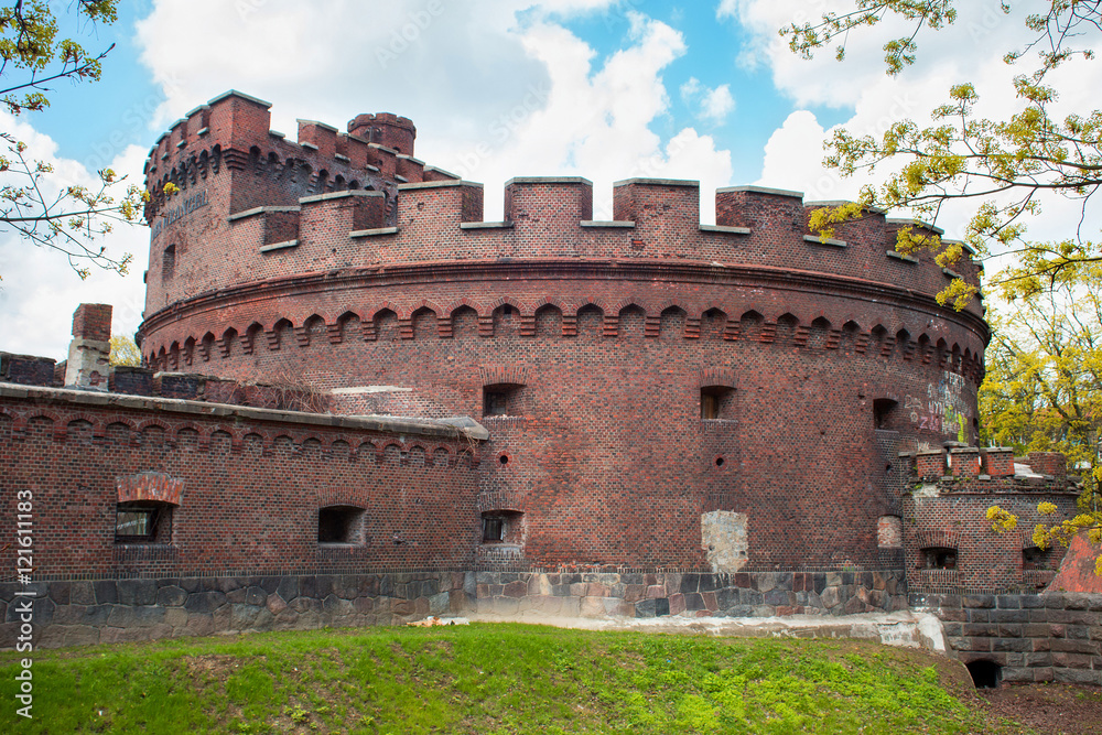 Tower of Der Wrangel. Part of the german defensive fortifications in the Konigsberg (1843-1859). After Second World War Konigsberg was called Kaliningrad and became part of Russia.