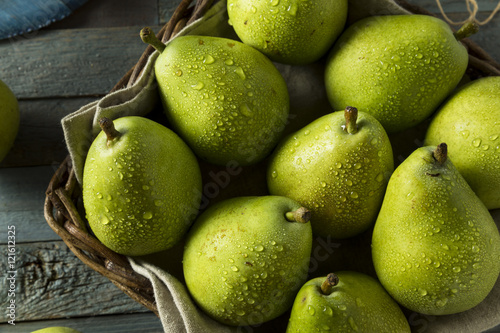 Raw Green Organic Danjou Pears photo