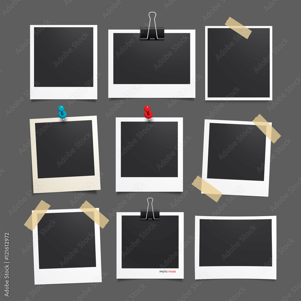 Vector photo frame.Set of realistic paper photograph. Vector photo frame.Set of realistic paper photograph.