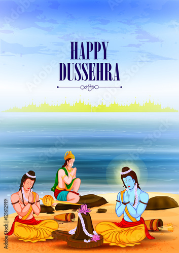 Happy Dussehra background showing festival of India