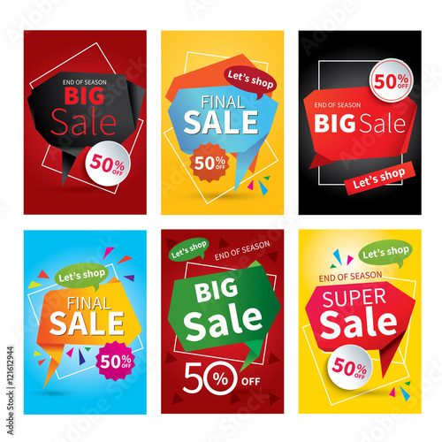 Set of sale website banner templates.Social media banners