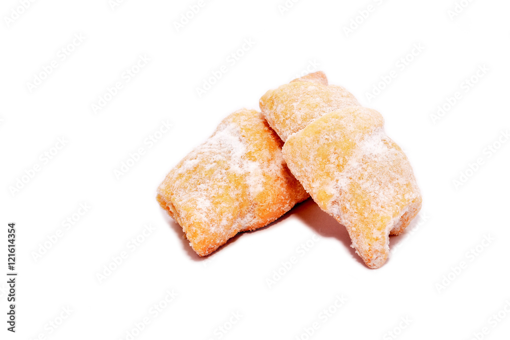 Homemade cookies with sugar isolated on white Homemade cookies with sugar isolated on white