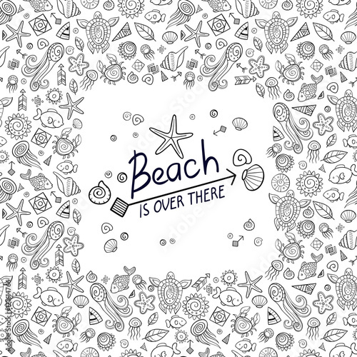 beach and sea doodles