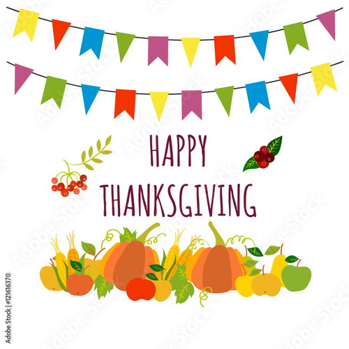 Happy Thanksgiving vector card template