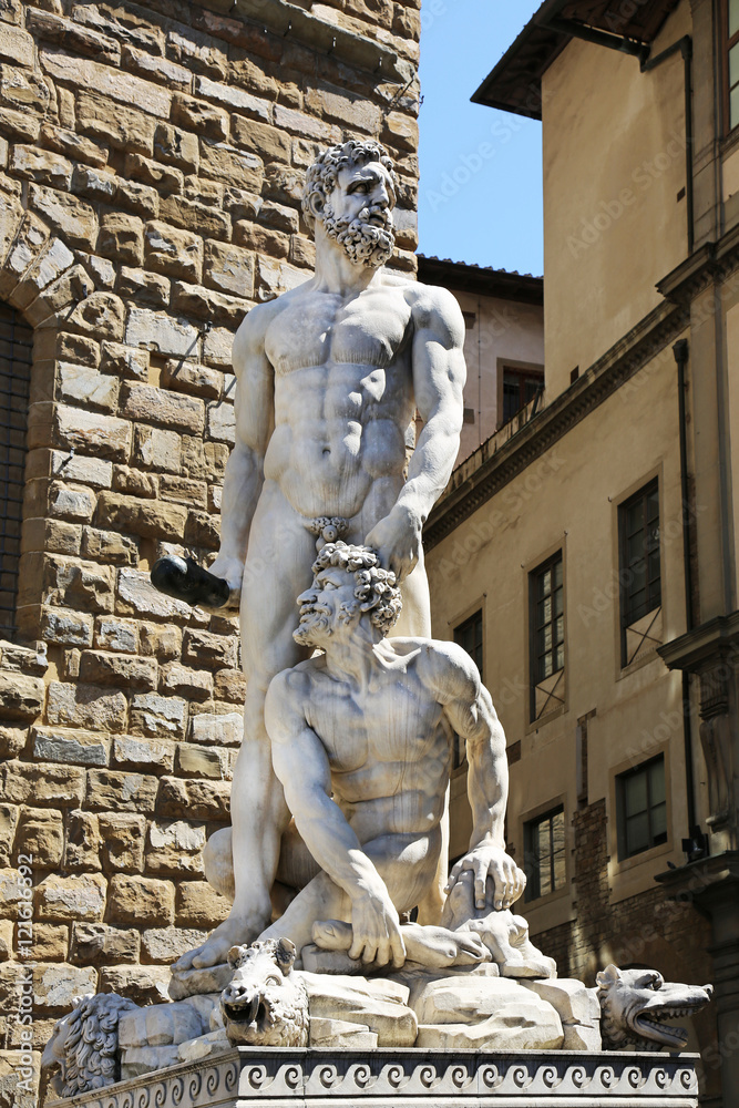Naklejka premium Hercules and Cacus Sculpture Florence Italy