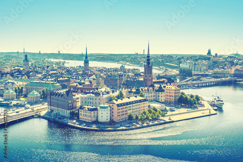 view of the Old Town or Gamla Stan in Stockholm, Sweden © pichetw