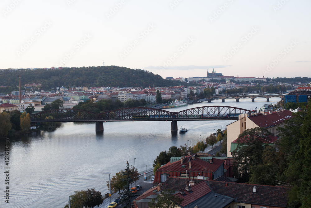 A afternoon view over prague from the south side.