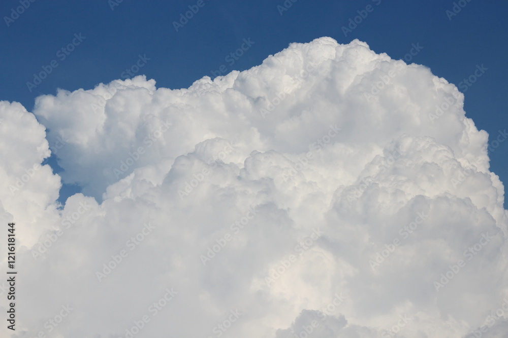Blue sky with white big cloud , and raincloud motion Blue sky with white big cloud , and raincloud motion
