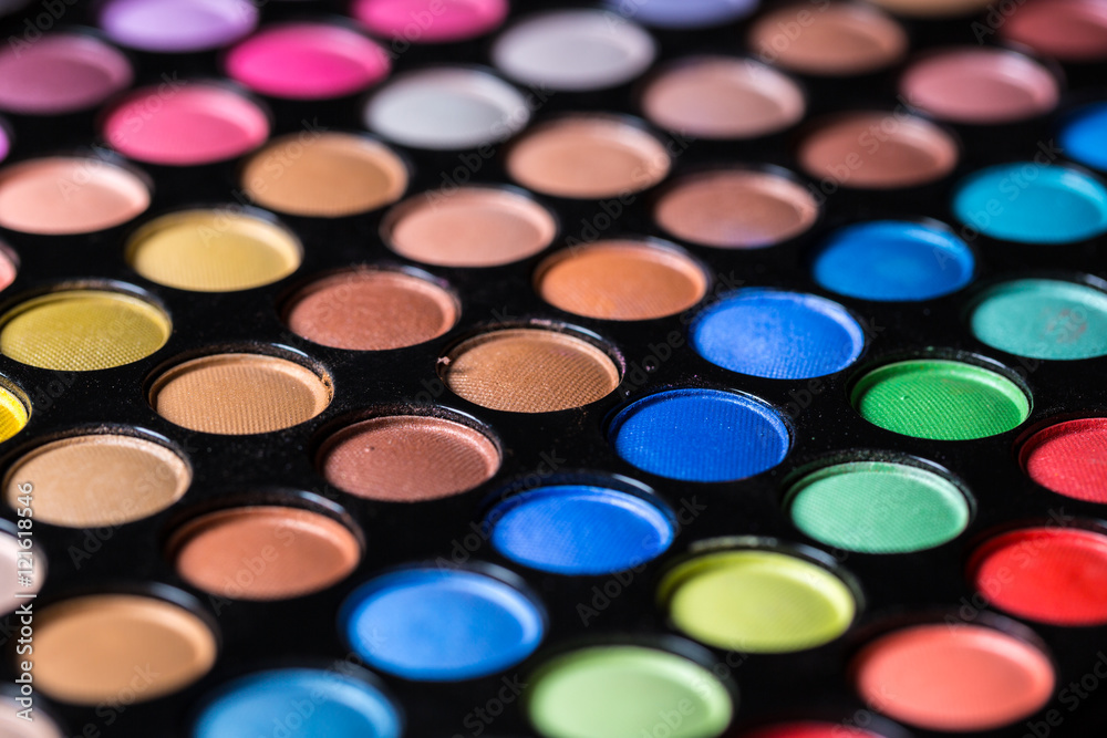 Palette of make-up colorful eye shadows Palette of make-up colorful eye shadows