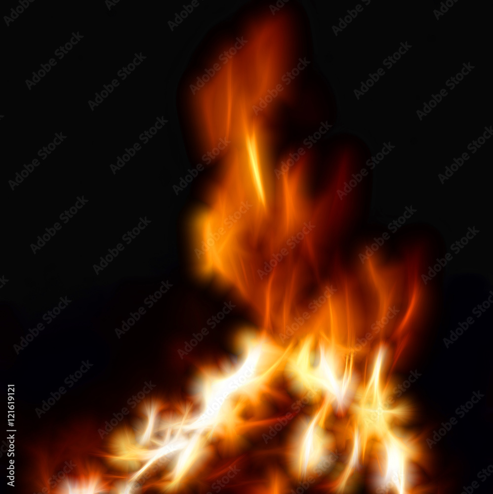 Flame illustration on dark background