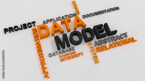 Photography Data Model word cloud over white background