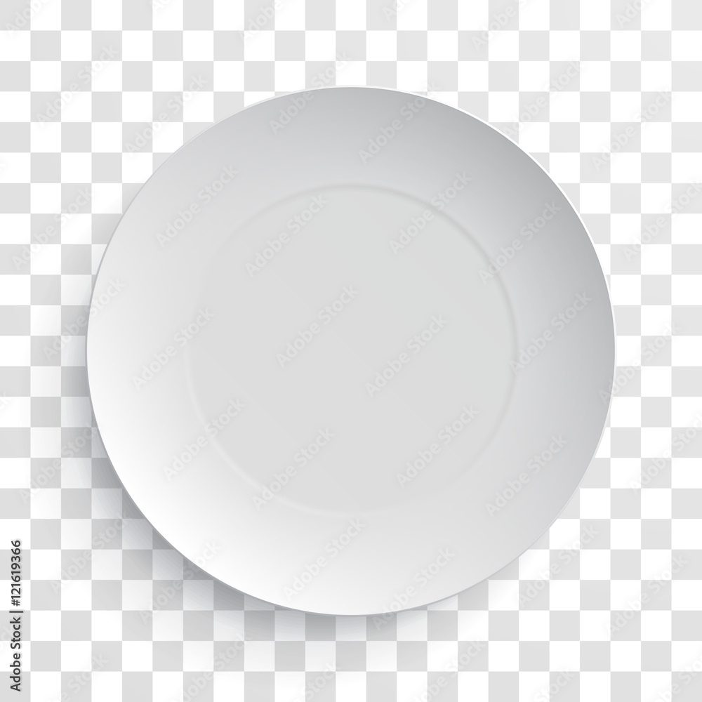 Empty white dish plate isolated 3d mockup model - obrazy, fototapety, plakaty 