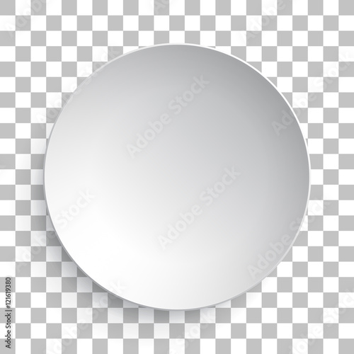 Empty white dish plate isolated 3d mockup model