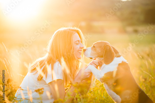Woman and dog 