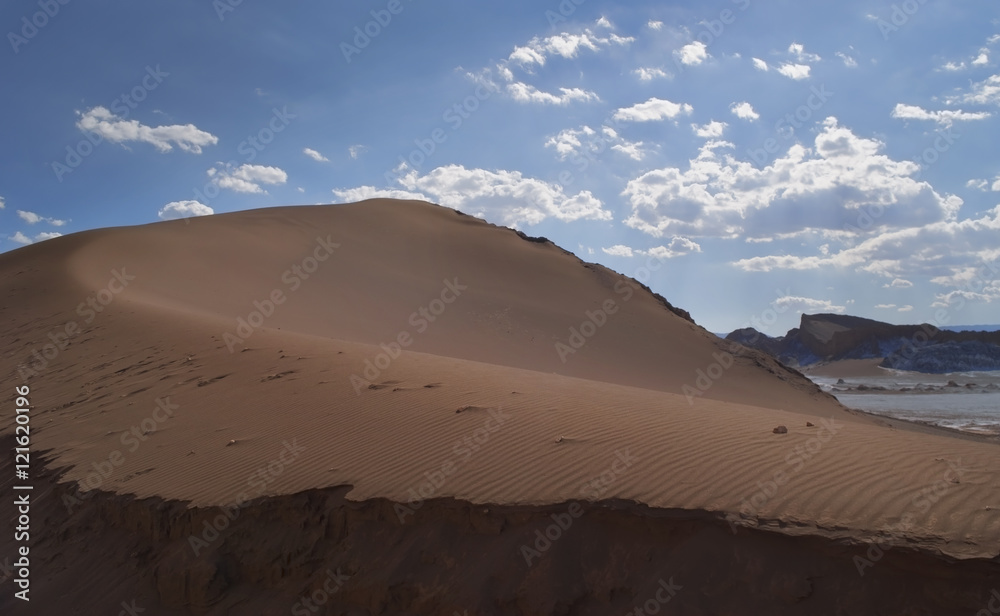 Sand dune in the desert sun