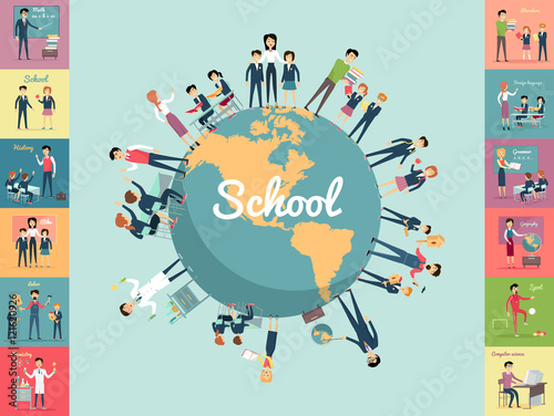 School Education in the World Concept.