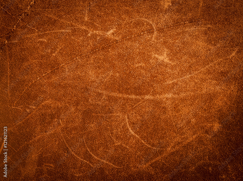 Rustic leather texture.Vintage brown leather background.Rough leather