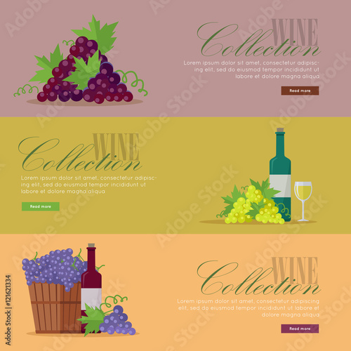Set of Fliers for Elite Wine Collections. photo