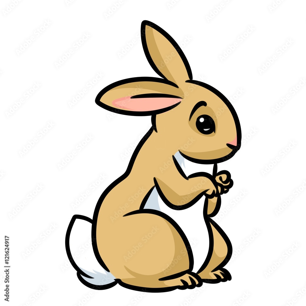 Rabbit brown cartoon illustration isolated image animal character 
