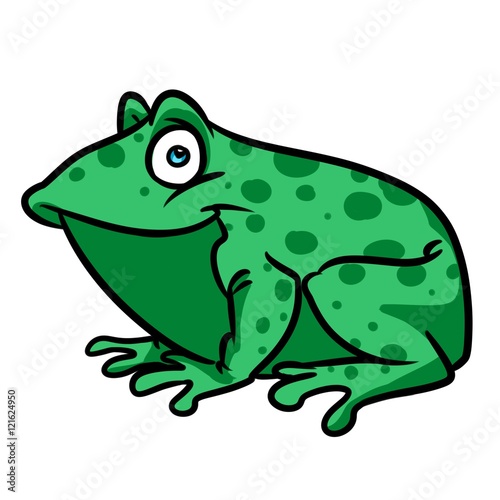 Green Frog cartoon illustration isolated image animal character
