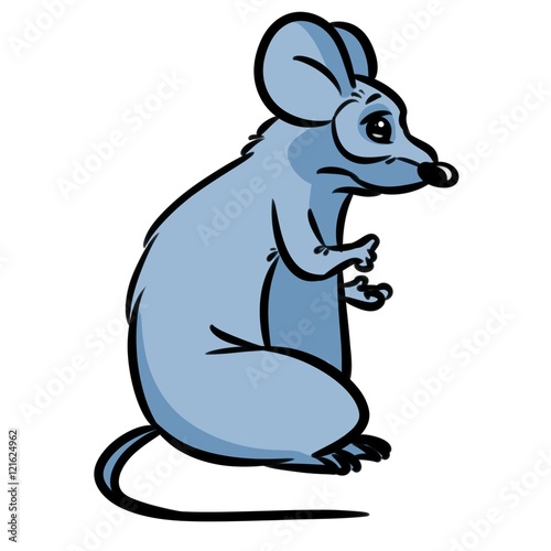Mouse gray rodent cartoon illustration isolated image character  