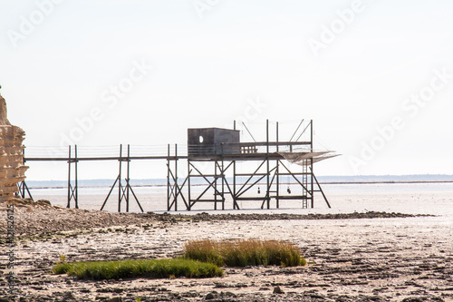 Esnandes, pêcherie au carrelet, Charentes maritimes, Marais poitevin, Poitou Charentes, France