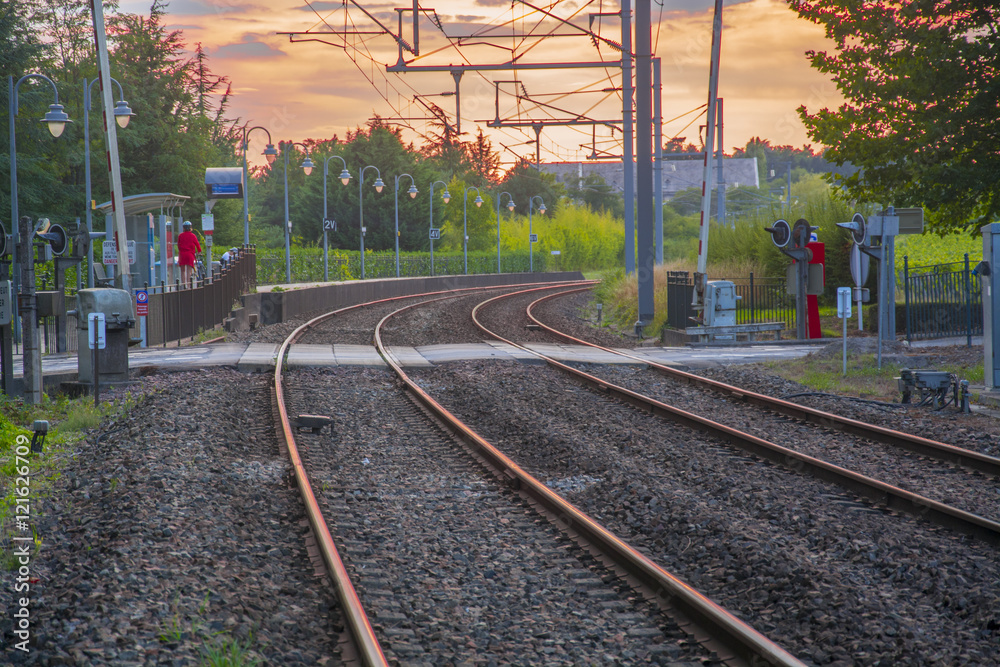 Fototapeta premium viaggiare al tramonto