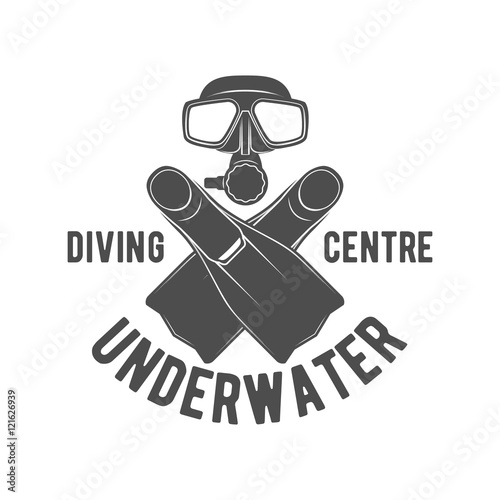 diving vintage labels logos  and design elements