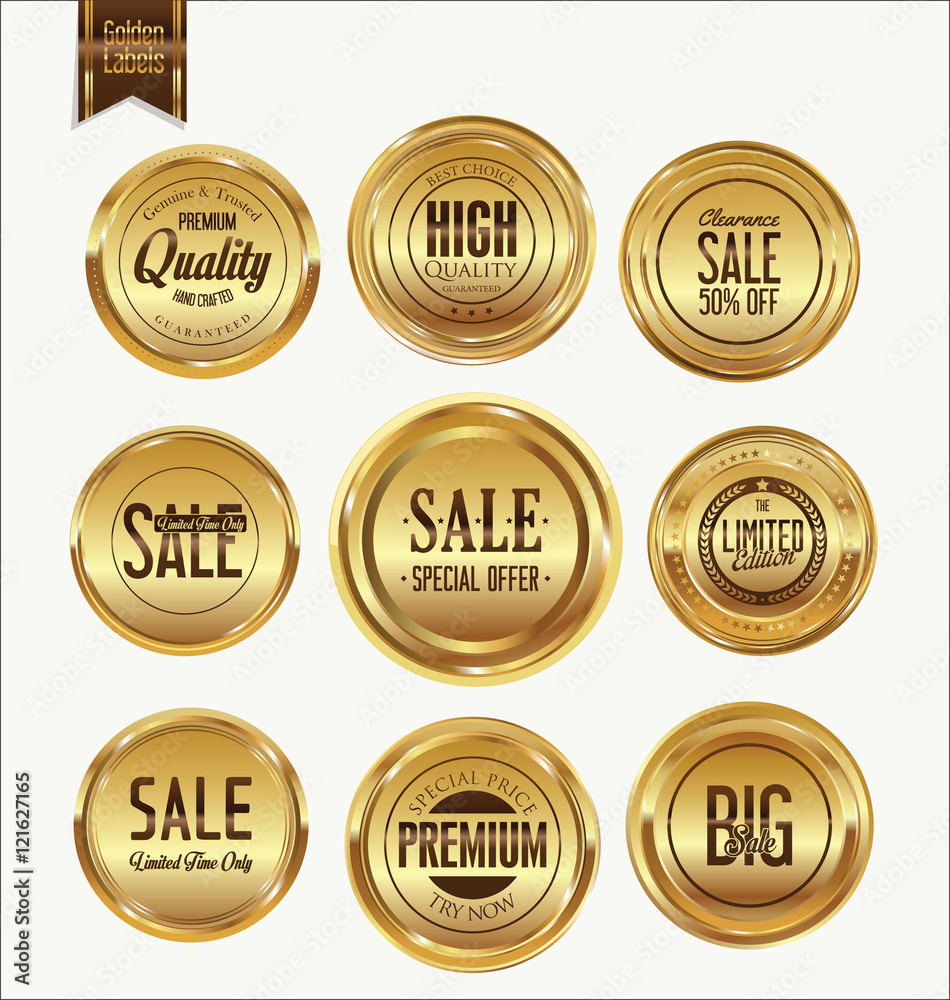 Sale luxury golden labels collection