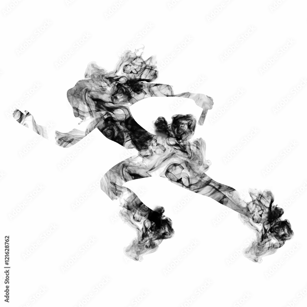 Female Relay Runner for Sports Concept. Abstract Illustration.