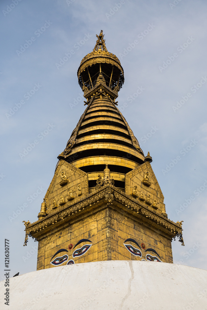 Naklejka premium The architecture of the temple complex Swayambhunath