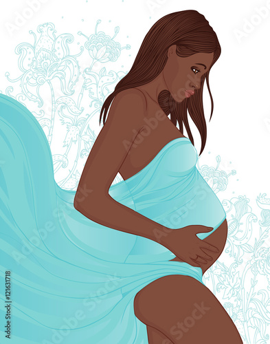 Portrait of a beautiful african american pregnant woman