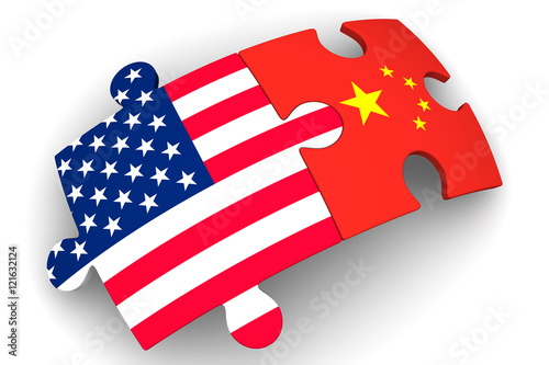 Cooperation between the United States of America and China. Concept