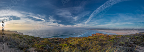 Sunset panorama at Praia da Bordeira, Algarve, Portugal