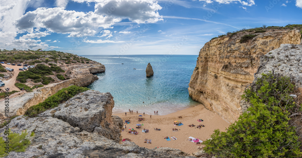 Obraz premium Panorama of Praia do Carvalho, Carvoeiro, Algarve, Portugal