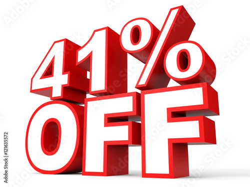 Discount 41 percent off. 3D illustration on white background.
