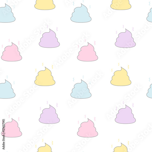 cute colorful rainbow cartoon shit. seamless vector pattern background illustration

