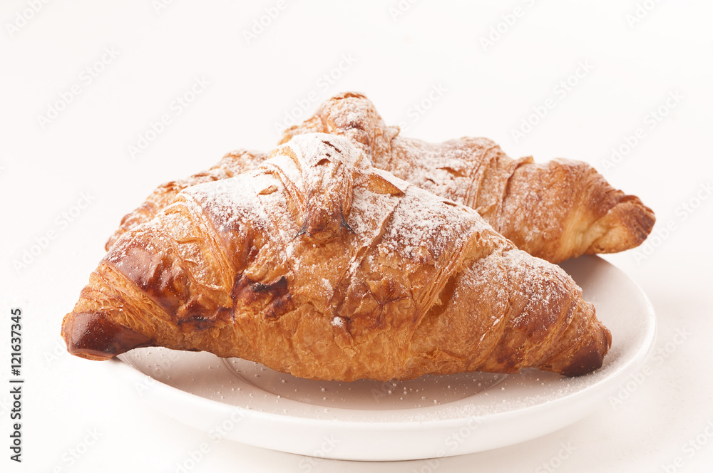 Fresh croissant on white background Fresh croissant on white background