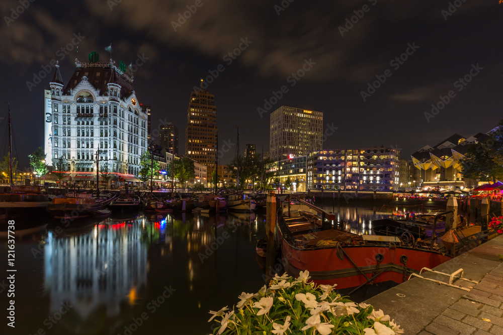 Night at Oudehaven (Old Harbor), Rotterdam, Netherlands