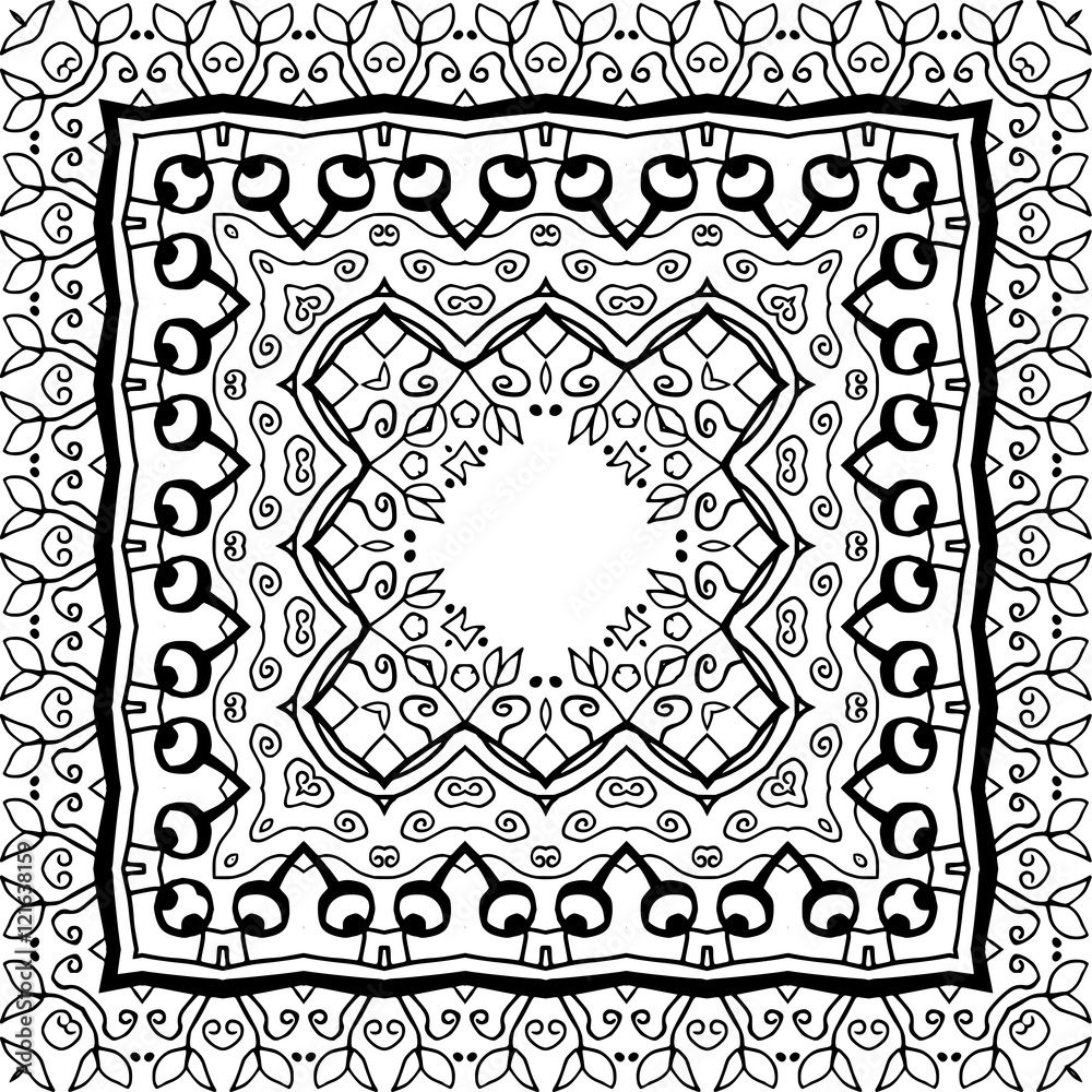 Obraz premium Abstract Pattern for coloring book page. Ethnic pattern. Zentangle style