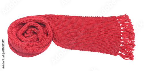 Obraz na plátne Red scarf on a white background.