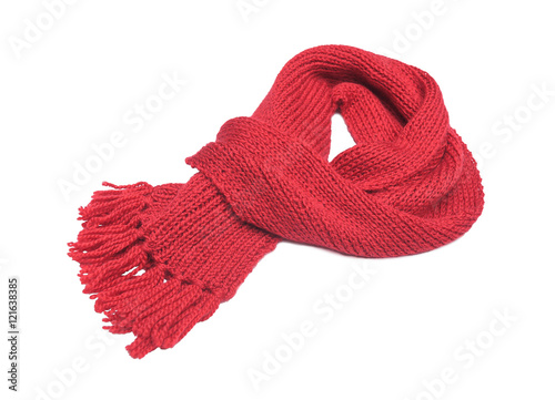 Red scarf on a white background. photo