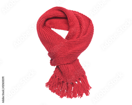 Red scarf on a white background. photo